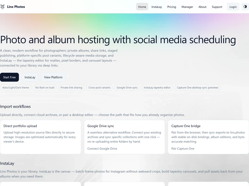 Screenshot of LinxPhotos